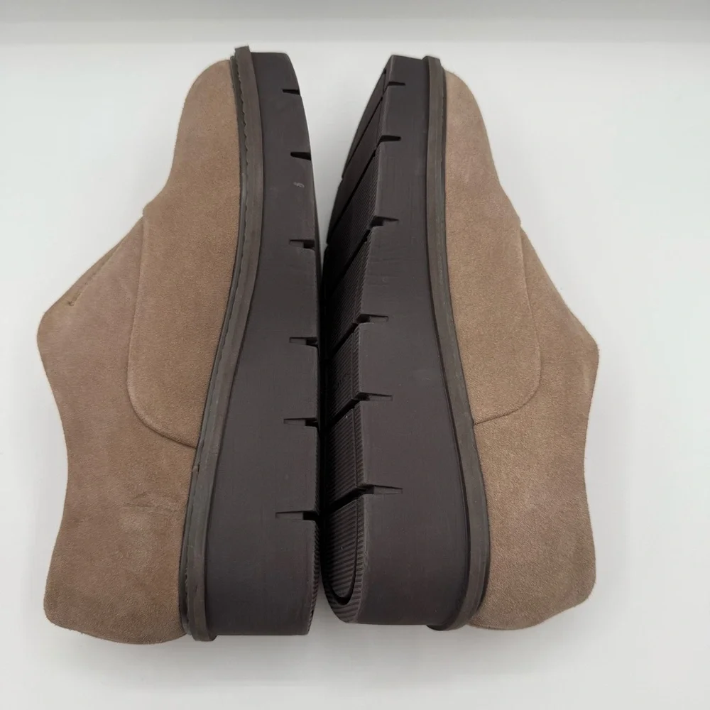 Clarks Airabell Sky Suede Slip On Loafers Pebble Taupe 9W Wide